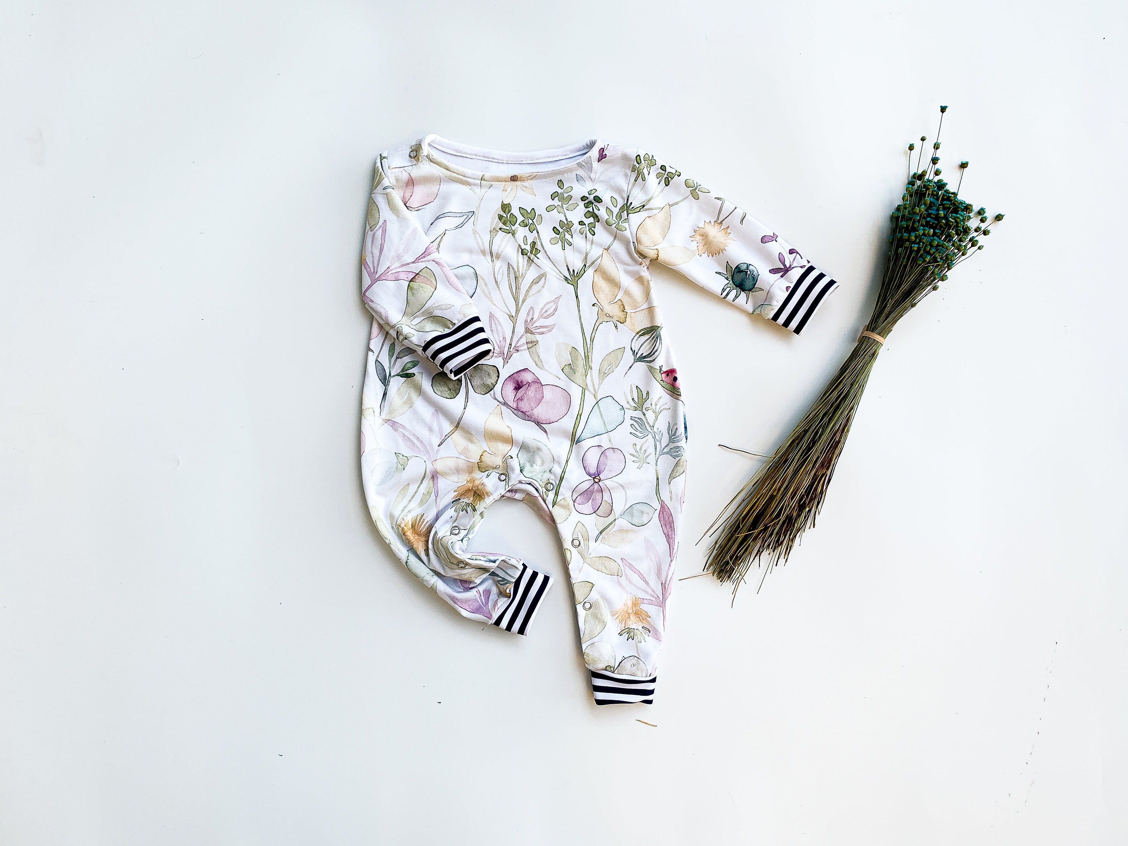 Shoulder snap romper