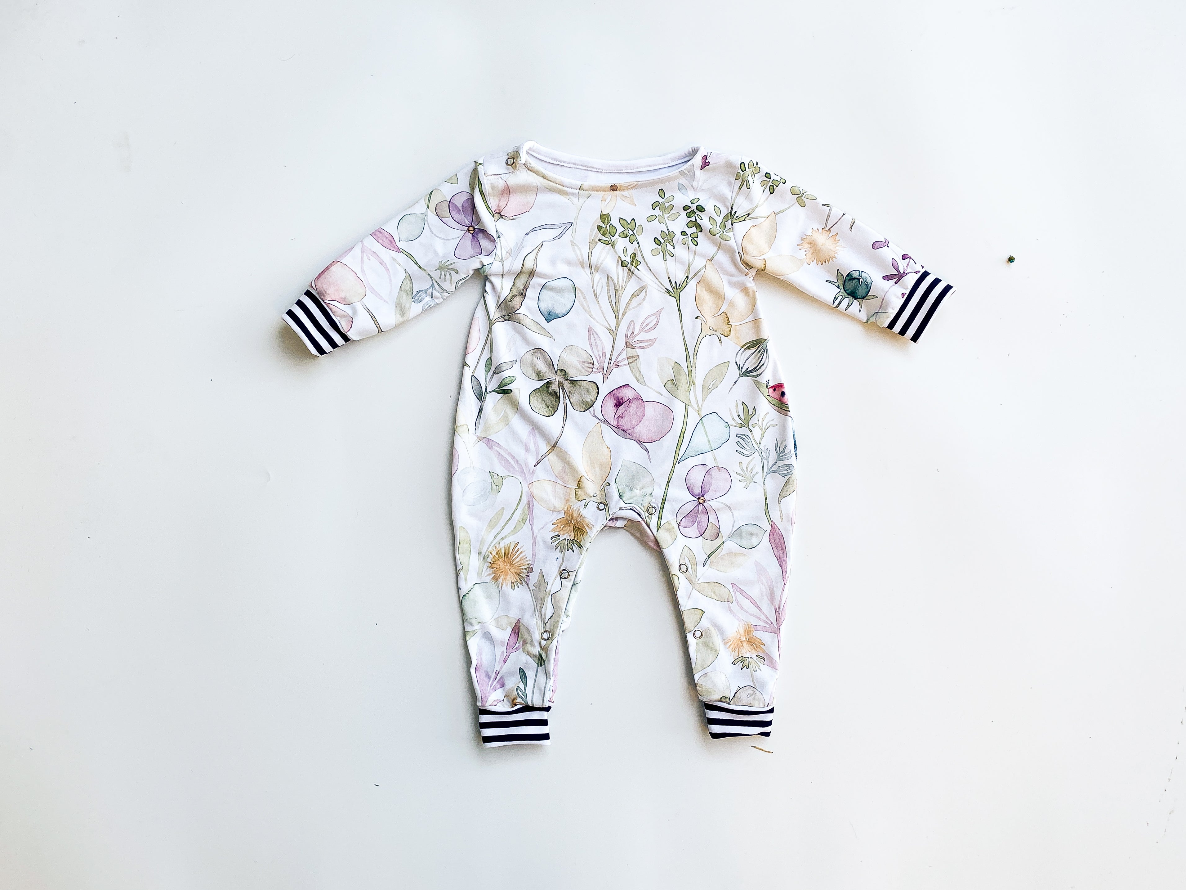 Shoulder snap romper