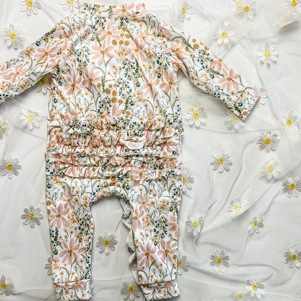 Ruffle zip romper