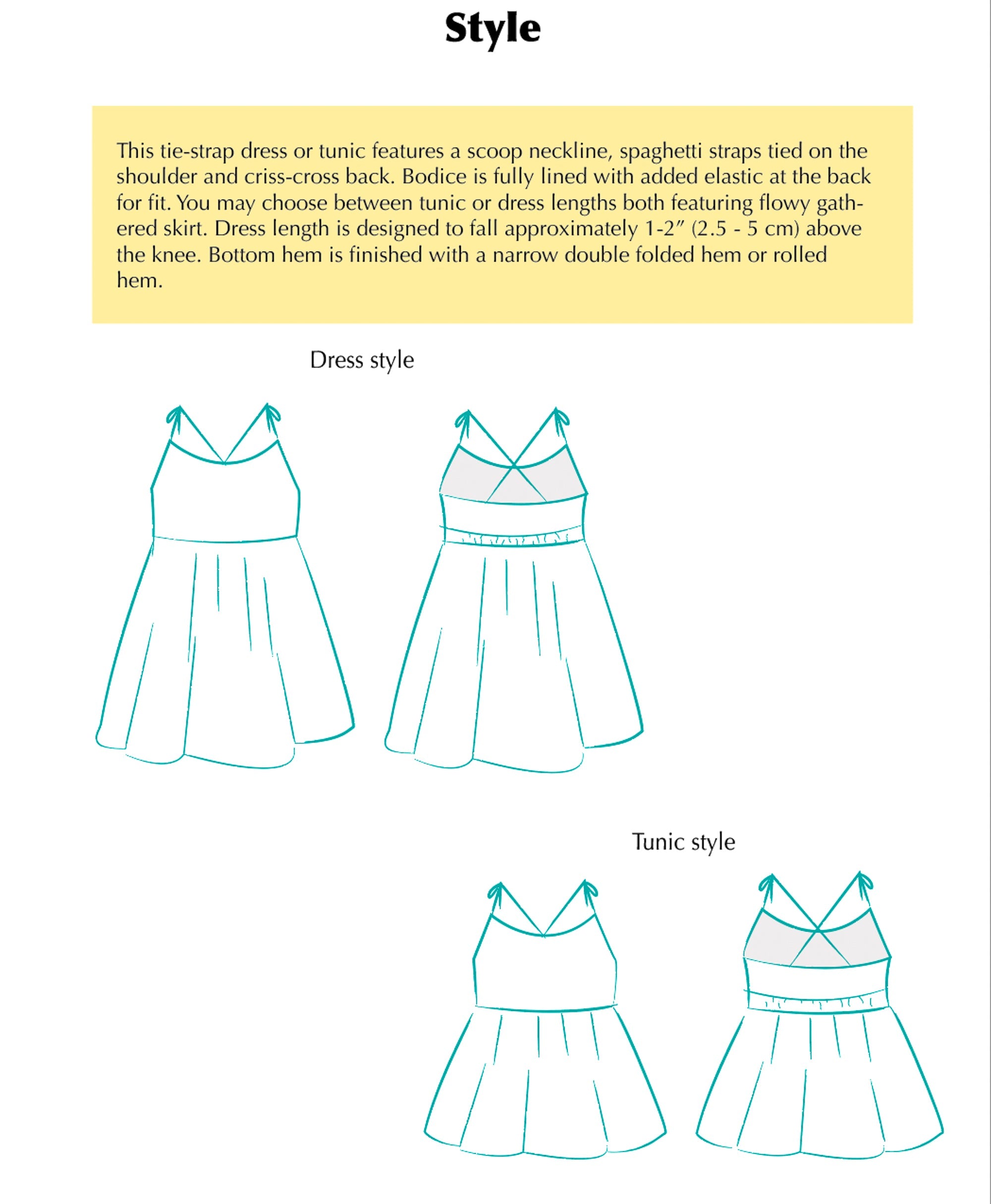 Tie-strap Dress Sewing Pattern