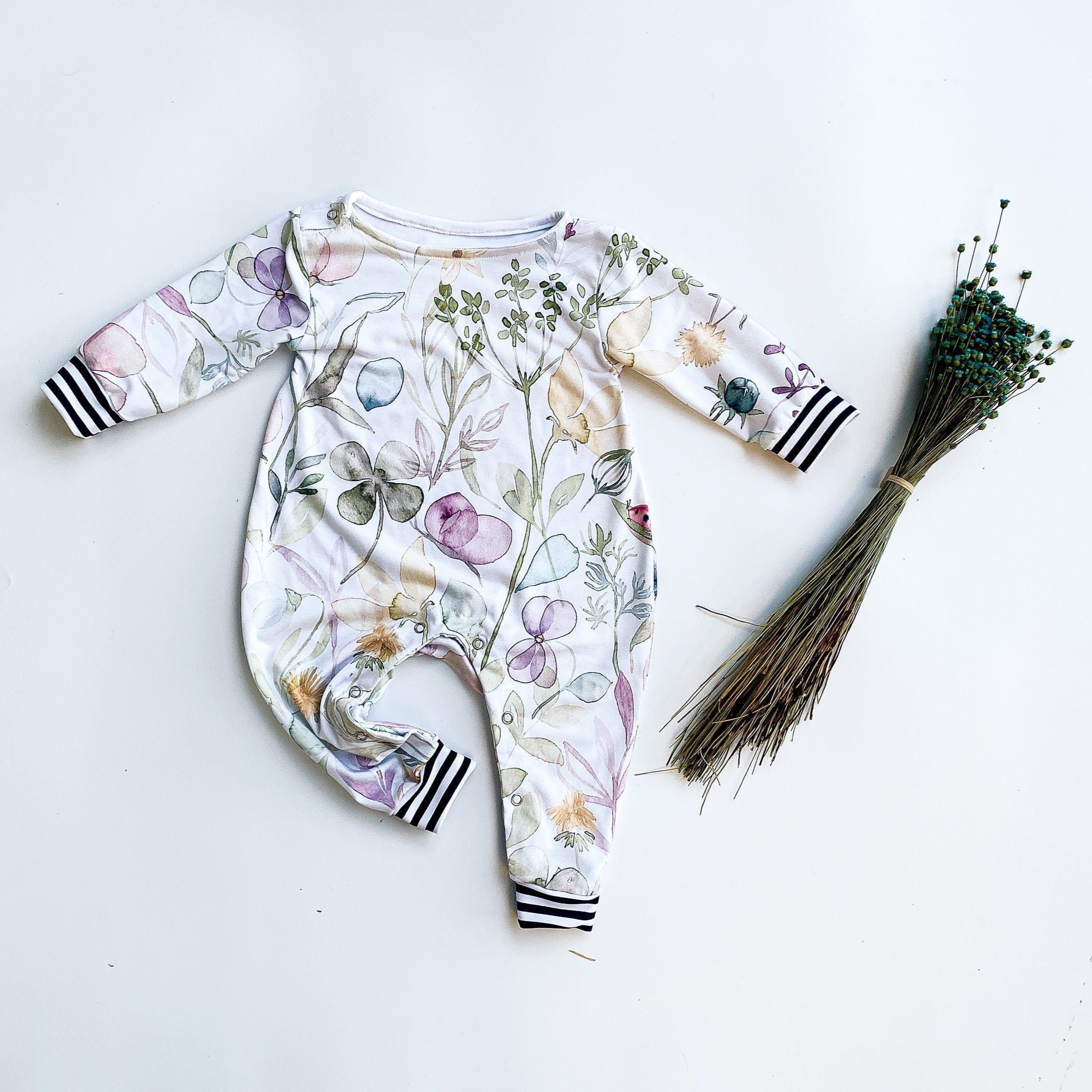 Shoulder snap romper